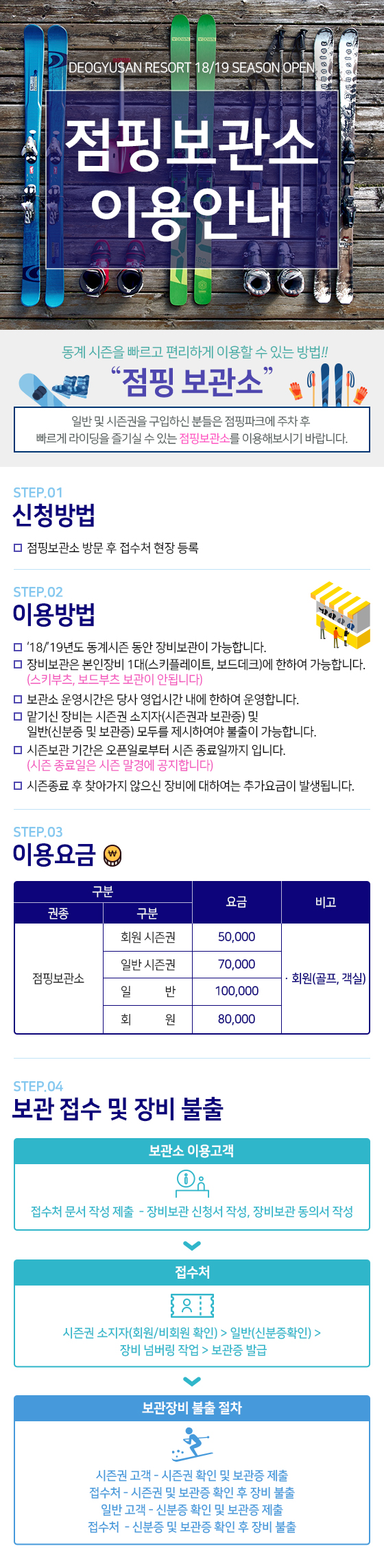 18/19 동계시즌 점핑보관소 이용안내